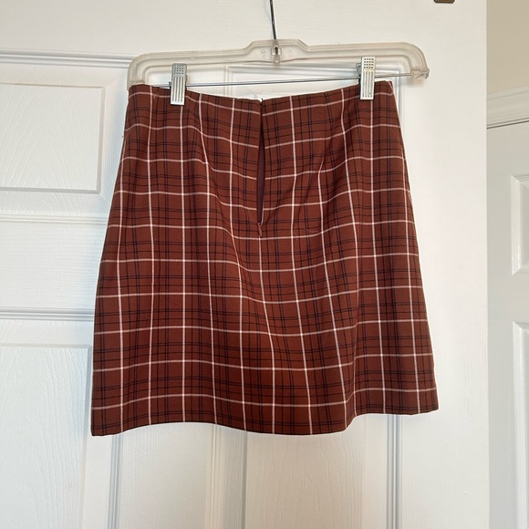 ARITZIA SUNDAY BEST TATIANA SKIRT - BROWN CHECKERED - Picture 2 of 2